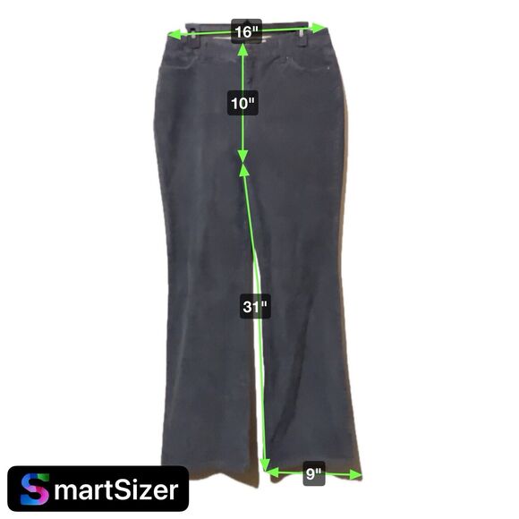 ST JOHN'S BAY Women Gray Corduroy BOOT CUT Pants Cotton Stretch Straight Size 10 - Picture 6 of 7